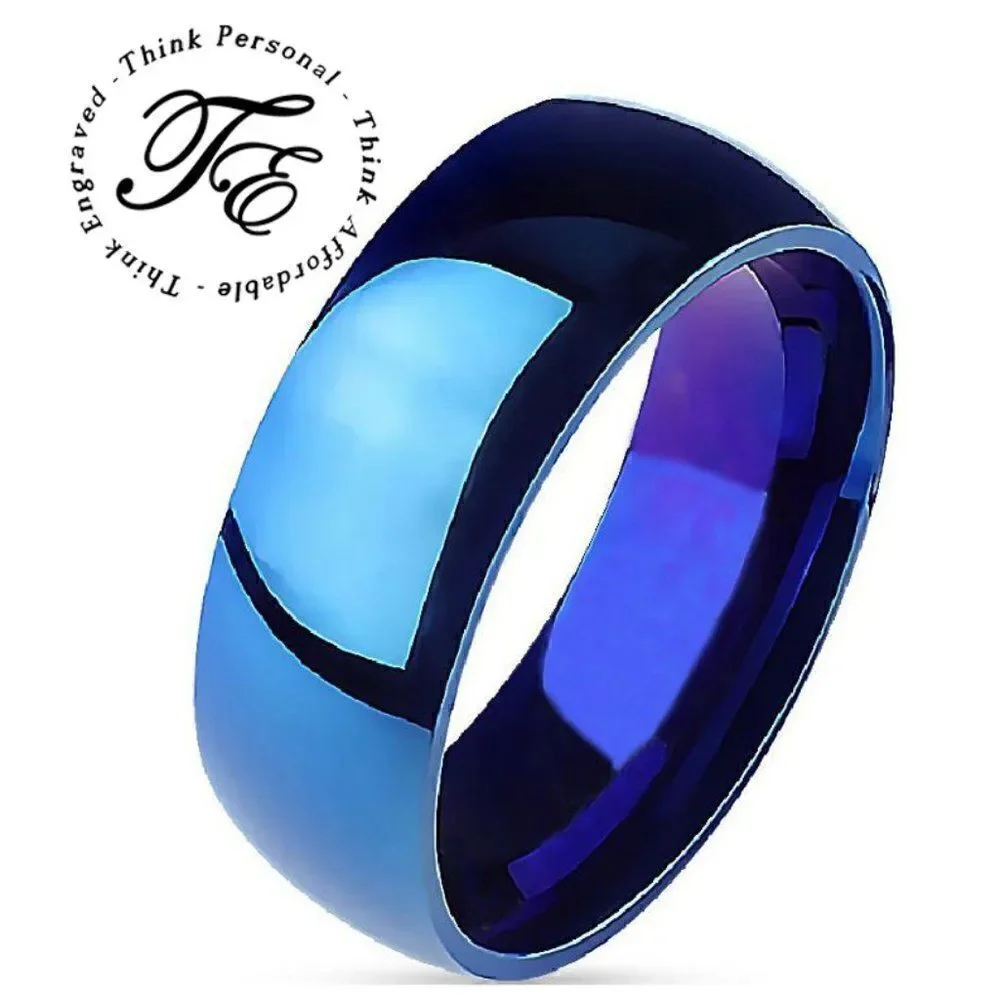 Men's Blue Promise Ring  Band - Blue Promise Ring For Guys